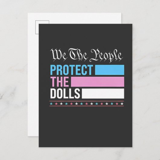 Wij Het Volk Beschermen De Poppen LGBT Transgender Aankondigingskaart (Voorkant / Achterkant)