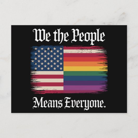 Wij, het volk, betekent dat iedereen in de VS geli Briefkaart (Voorkant)