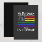 Wij, het volk, betekent iedereen LGBTQ Pride Maand Save The Date (Voorkant / Achterkant)