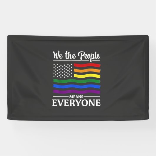 Wij, het volk, betekent iedereen LGBTQ Pride Maand Spandoek (Horizontaal)