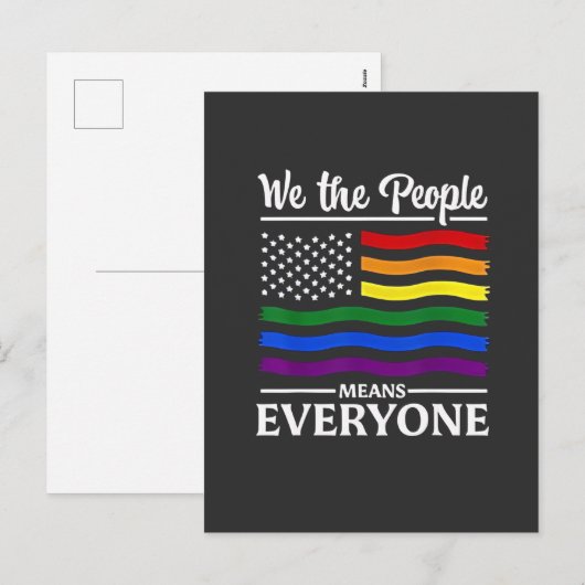 Wij, het volk, betekent iedereen LGBTQ Pride Month Feestdagenkaart (Voorkant / Achterkant)