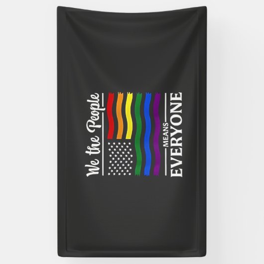 Wij Het Volk Betekent Iedereen Maand van de LGBTQ  Spandoek (Verticaal)