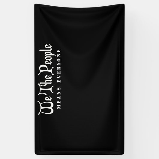 Wij, het volk, betekent iedereen spandoek (Verticaal)