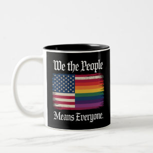 Wij Het Volk Betekent Iedereen Usa Lgbt Gelijkheid Tweekleurige Koffiemok