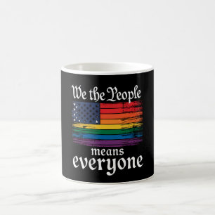 Wij Het Volk Betekent Iedereen USA Vlag LGBTQ Koffiemok