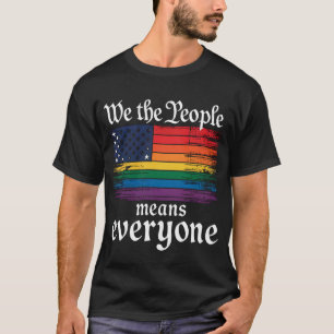 Wij Het Volk Betekent Iedereen USA Vlag LGBTQ T-shirt