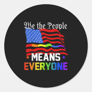 Wij Het Volk Betekent Iedereen VS Grondwet Lgbt Ronde Sticker