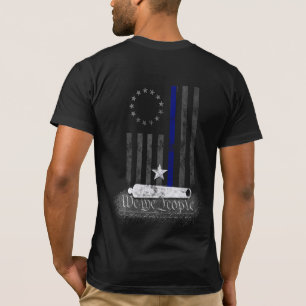 Wij het volk Betsy Ross blauwe lijn Amerikaanse vl T-shirt