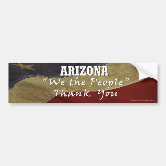 " Wij, het volk" Dank u. Arizona Bumpersticker (Voorkant)
