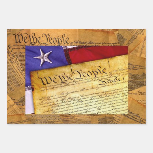 Wij, het volk, de Amerikaanse grondwet Inpakpapier Vel (Voorkant 3)