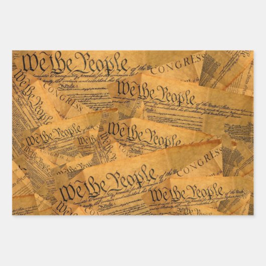 Wij, het volk, de Amerikaanse grondwet Inpakpapier Vel (Voorkant)