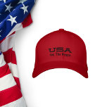 Wij, het volk, de VS met Initialen Geborduurde Pet<br><div class="desc">Wij The People, USA met Initialen geborduurd honkbal Pet. Hier getoond in Rood met Zwart Borduurwerk. Geweldig voor patriotten om steun voor de Amerikaanse grondwet te shows tijdens het verkiezingsseizoen of op elk moment. De voortekst bevat: USA and We The People, en de achtertekst bevat uw Monogramed Initialen. Om te...</div>