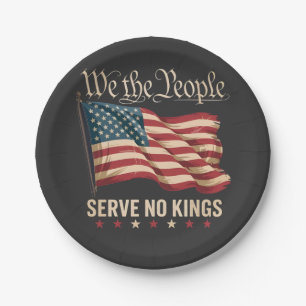 Wij Het Volk Dienen Geen Koning USA Patriottisch Papieren Bordje