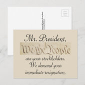 Wij, het volk, eisen het aftreden van Trump Briefkaart (Voorkant / Achterkant)