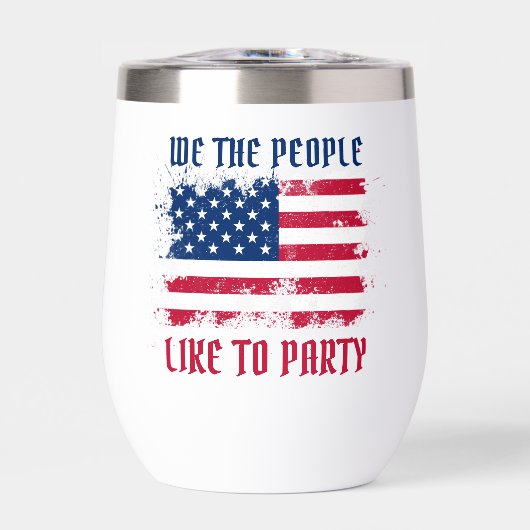 Wij, het volk Funny Distress USA Vlag op 4 juli (Voorkant)