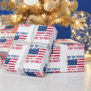 Wij, het volk Funny Distress USA Vlag op 4 juli Cadeaupapier