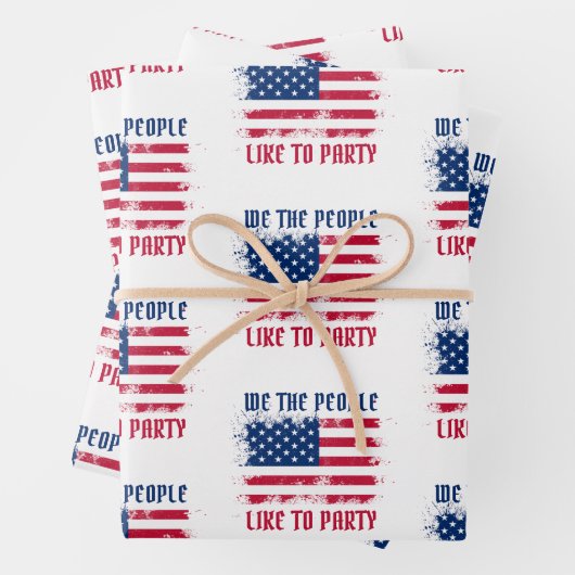 Wij, het volk Funny Distress USA Vlag op 4 juli Inpakpapier Vel (In situ)