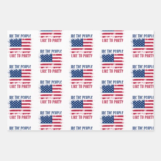 Wij, het volk Funny Distress USA Vlag op 4 juli Inpakpapier Vel (Voorkant)