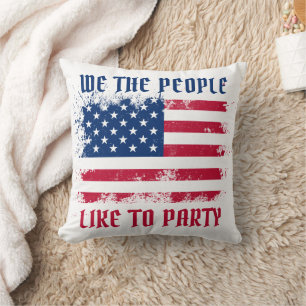 Wij, het volk Funny Distress USA Vlag op 4 juli Kussen