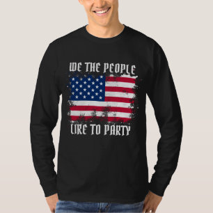 Wij, het volk Funny Distress USA Vlag op 4 juli T-shirt