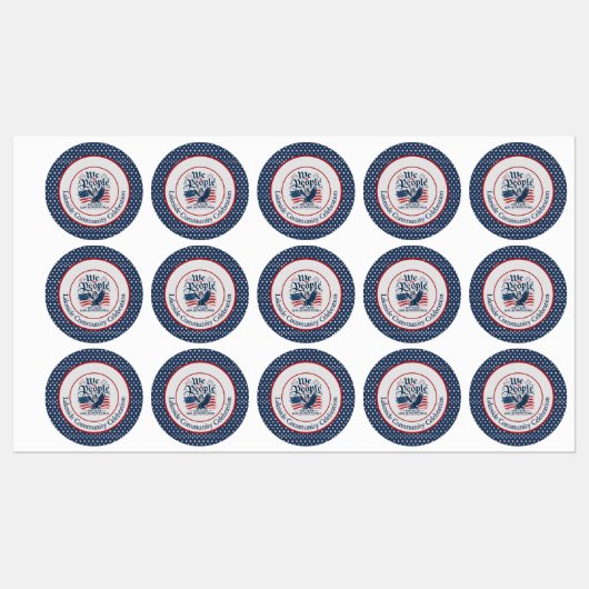 Wij het Volk Gepersonaliseerd 250 Jaar 4 juli Labels (Vel)