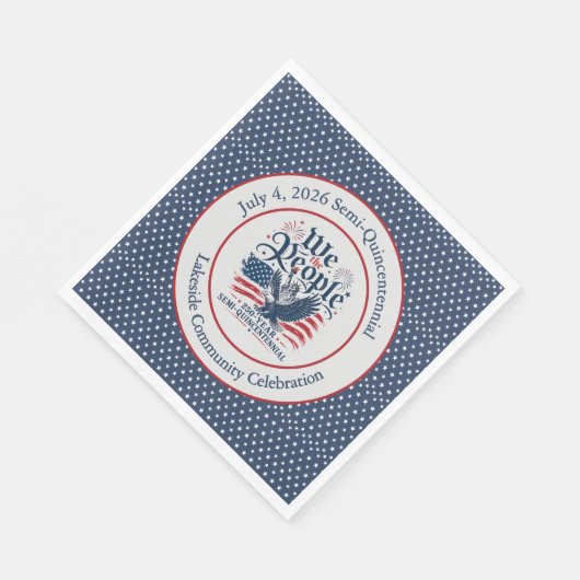 Wij het Volk Gepersonaliseerd 250 Jaar 4 juli Servet (Hoek)