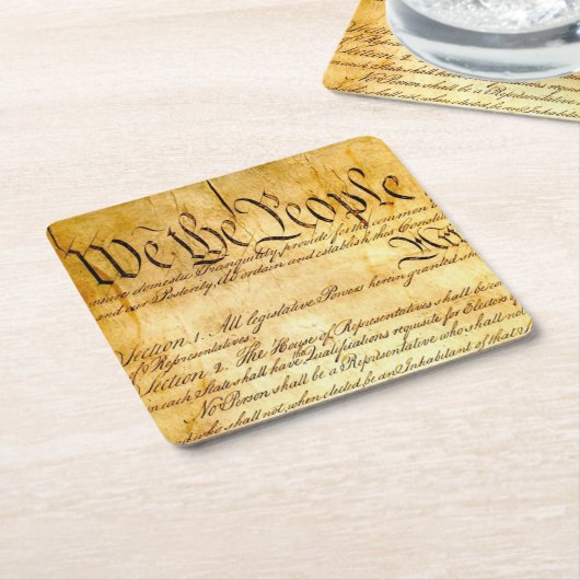 Wij, het volk - Grondwet Kartonnen Onderzetters (Schuin)