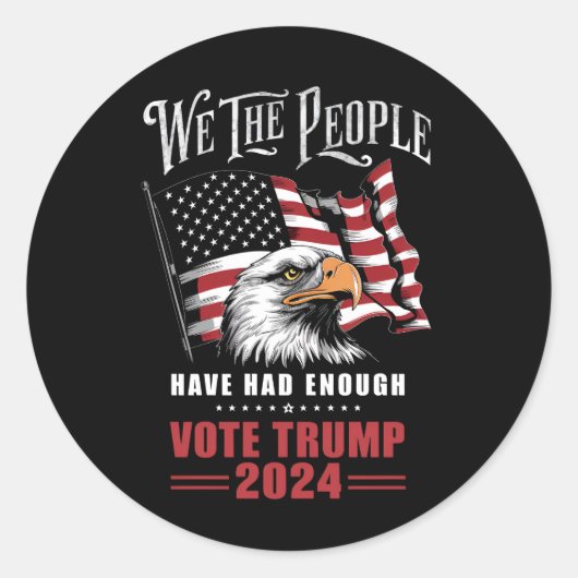 Wij, het volk, hebben genoeg stemmen gehad Trump 2 Ronde Sticker (Voorkant)