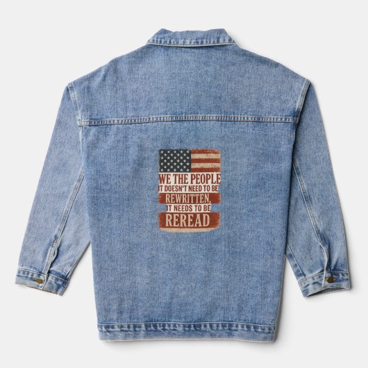 Wij het Volk Herlees Vlag Citaat Denim Jacket (Achterkant)