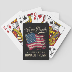 Wij Het Volk Ik Sta Achter Donald Trump Vintage Pokerkaarten