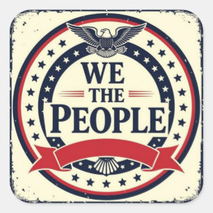 Wij het volk klassiek Amerikaans embleem Vierkante Sticker