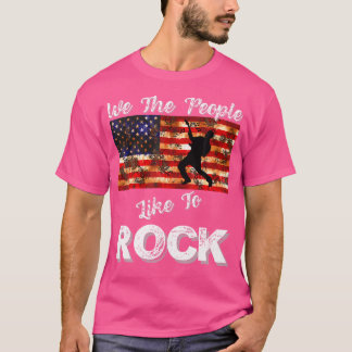 Wij Het Volk Leren Rotspartijen Amerikaanse Vlag 4 T-shirt