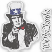 Wij het volk MAGA Trump Oom Sam ik wil je Sticker (Voorkant)