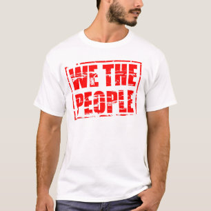 “Wij het volk” met een rood stempel effect. T-shirt