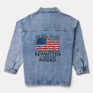 Wij, het volk, moeten een nieuwe grondwet krijgen denim jacket