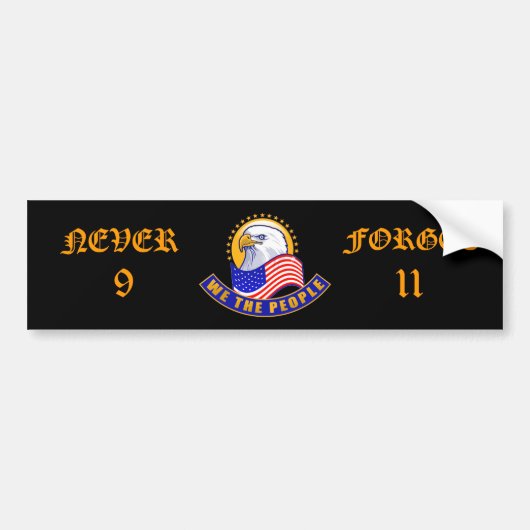 Wij Het Volk, Nooit Vergeten 9/11 Bumpersticker (Voorkant)