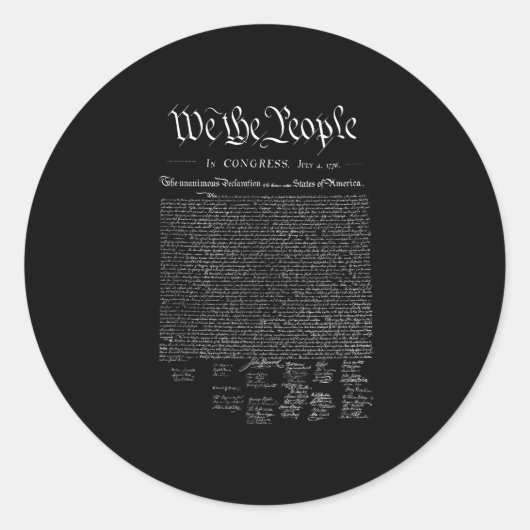 Wij het volk _ ons onafhankelijkheidsverklaring  ronde sticker (Voorkant)