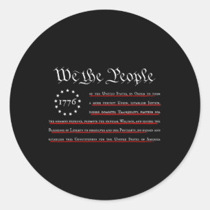 Wij Het Volk Preambule Amerikaanse Grondwet 4 Juli Ronde Sticker