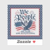 Wij het Volk Rood Wit Blauw 250 Jaar 4 juli Sticker (Vel)
