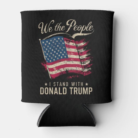 Wij het volk sta achter Donald Trump retro Blikjeskoeler (Voorkant)