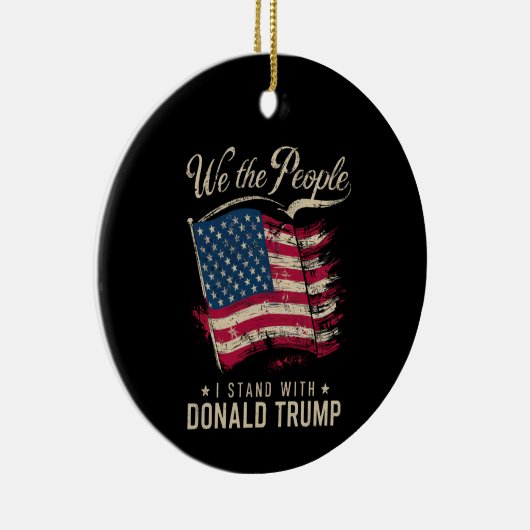 Wij het volk sta achter Donald Trump retro Keramisch Ornament (Rechts)