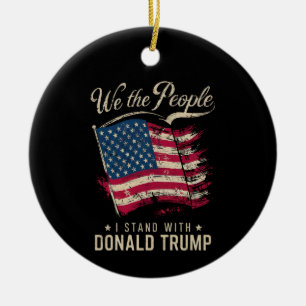 Wij het volk sta achter Donald Trump retro Keramisch Ornament