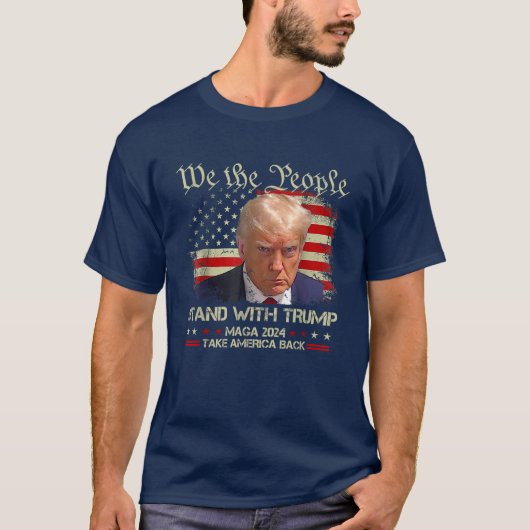 Wij het volk staan achter Donald Trump 2024 T-shirt (Voorkant)