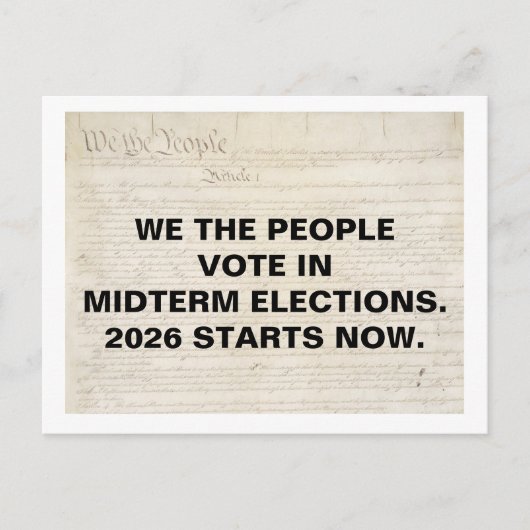 Wij, het volk, stemmen in de tussentijdse verkiezi briefkaart (Voorkant)