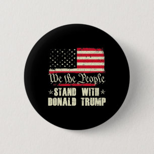 Wij Het Volk Steunen Donald Trump Amerikaanse Vlag Ronde Button 5,7 Cm