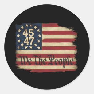 Wij, het volk, troef 45 47 benauwde vlag ronde sticker