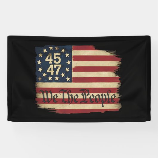 Wij, het volk, troef 45 47 benauwde  vlag spandoek (Horizontaal)