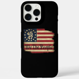 Wij Het Volk Trump 45 47 Vervallen Vintage Vlag iPhone 16 Pro Max Hoesje