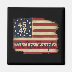 Wij Het Volk Trump 45 47 Vervallen Vintage Vlag Magneet