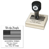 #Wij het Volk USA Amerikaanse Vlag Naam Adres Rubberstempel (Gestempeld)